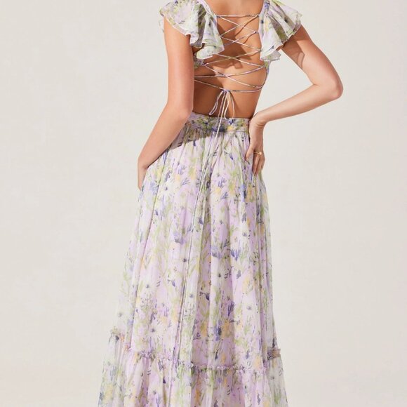 Primrose Floral Strappy Back Maxi Dress - Picture 3 of 4
